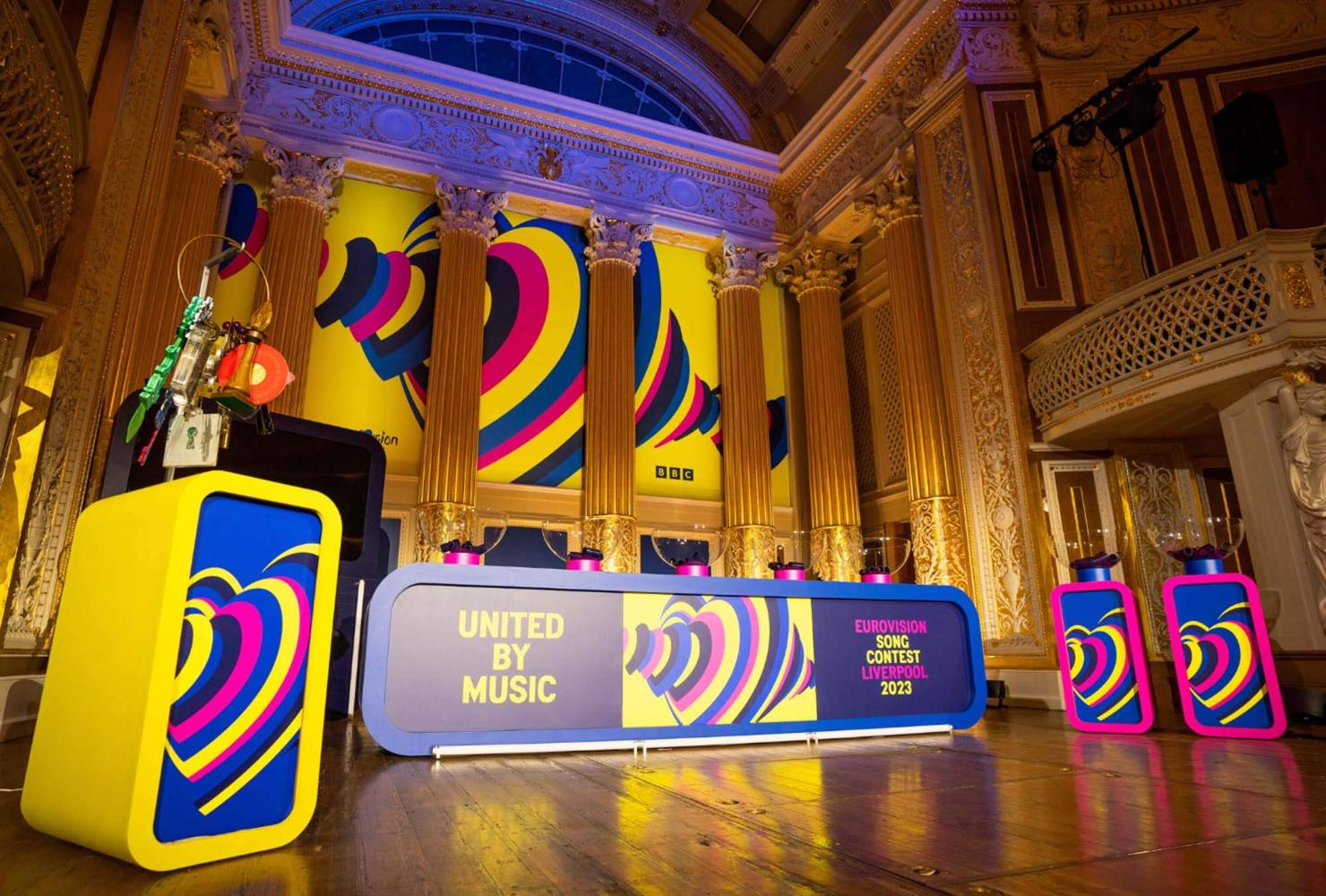 Eurovision podium in St George's Hall