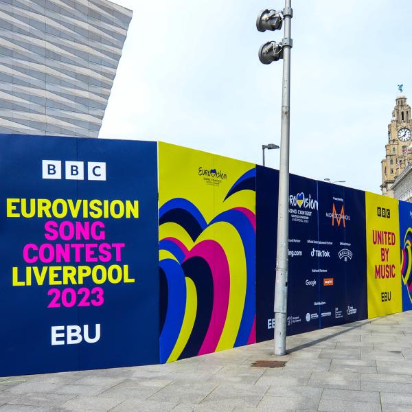 Eurovision 2023 Hoardings in Liverpool