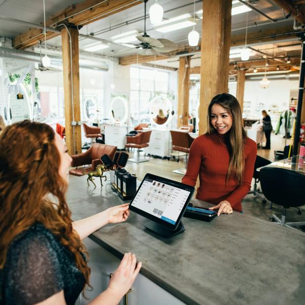 Customer paying in a shop