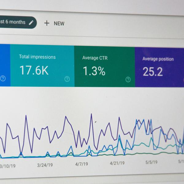 Screen showing data and analytics