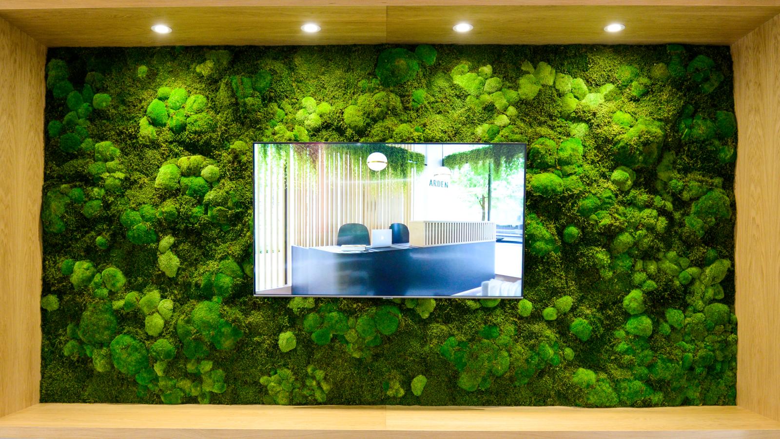 Living wall with a digital screen